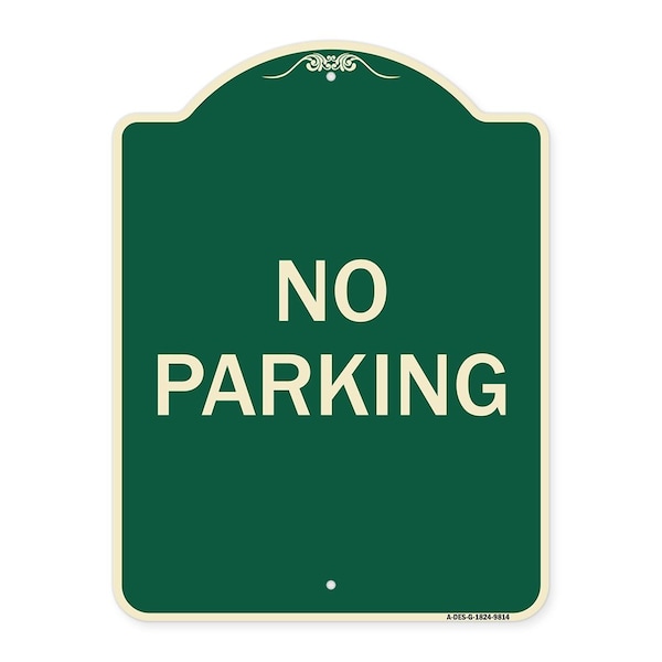 Signmission Designer Series Sign-No Parking, Green Heavy-Gauge Aluminum, 24" x 18", G-1824-9814 A-DES-G-1824-9814 - main